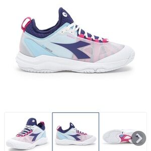 Diadora Women's Speed Blushield Fly 4 AG Tennis Shoes White and Blueprint